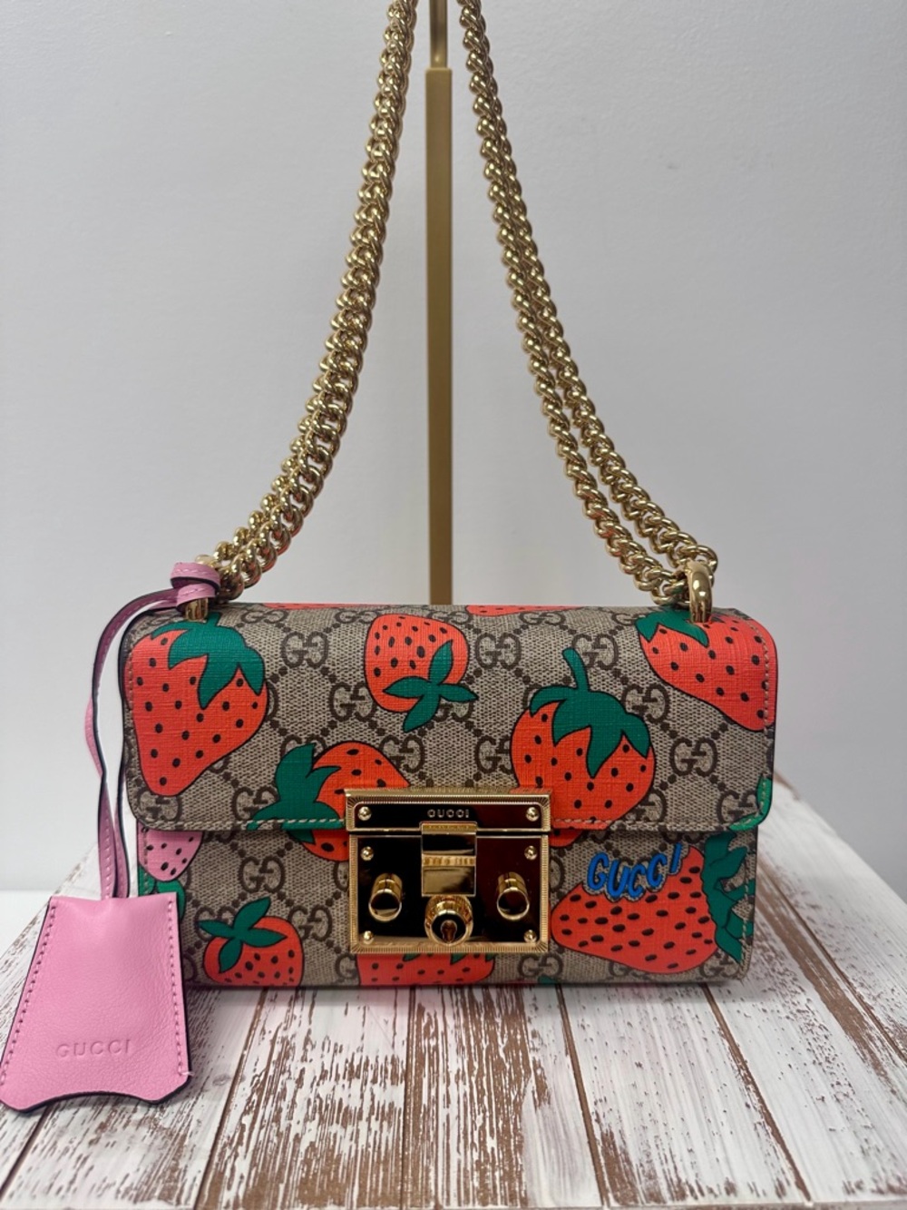 Gucci Strawberry Print GG Crossbody
